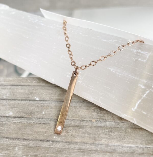 Rose Gold Bar Necklace