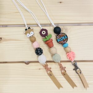 fun lanyards with silicone beads on nylon quick release rope